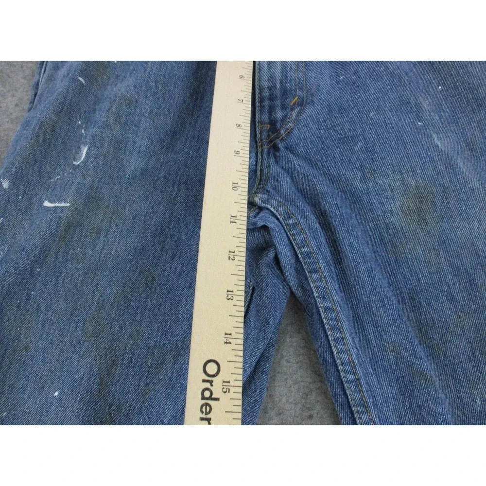 Levis 511 Jeans Mens 32x34 Blue Straight Denim Paint Splatter Button Fly Grunge